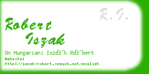 robert iszak business card